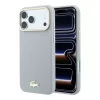 Lacoste PU Leather Champs Elysees Gold Logo MagSafe tok iPhone 18 Pro Max készülékhez világosszürke