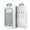 Lacoste PU Leather Champs Elysees Gold Logo MagSafe tok iPhone 18 Pro Max készülékhez világosszürke