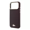 Lacoste PU bőr Champs Elysees arany logós MagSafe tok iPhone 18 Pro készülékhez bordó