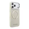 Karl Lagerfeld PU Saffiano MagSafe gyűrűs állvány tok iPhone 18 Pro készülékhez bézs