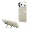 Karl Lagerfeld PU Saffiano gyűrűs állványos MagSafe tok iPhone 18 Pro Max készülékhez bézs
