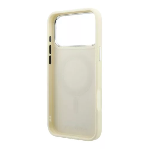 Karl Lagerfeld PU Saffiano gyűrűs állványos MagSafe tok iPhone 18 Pro Max készülékhez bézs