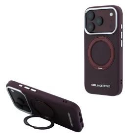   Karl Lagerfeld PU Saffiano Ring Stand MagSafe tok iPhone 18 Pro készülékhez bordó