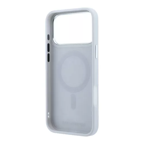 Karl Lagerfeld PU Grained K&CH Heads MagSafe gyűrűs kitámasztó tok iPhone 18 Pro készülékhez szürke