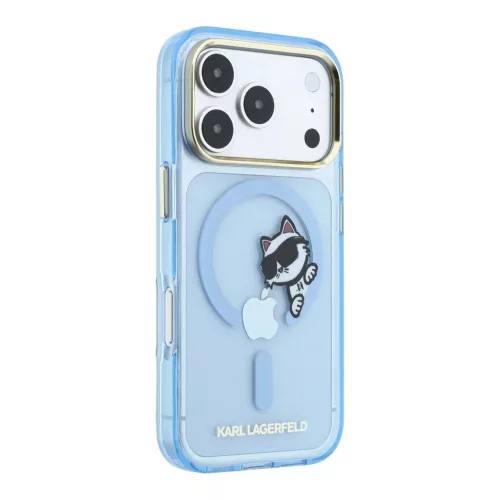 Karl Lagerfeld IML Choupette Peekaboo MagSafe tok iPhone 18 Pro Max készülékhez kék