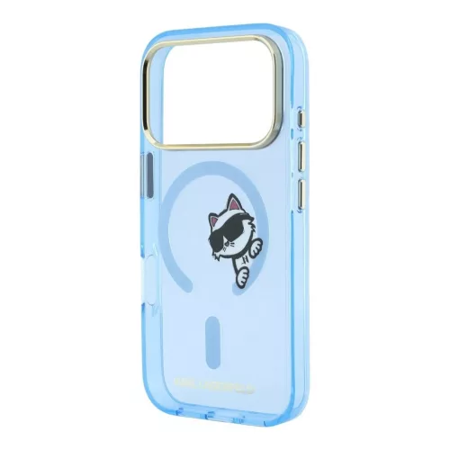 Karl Lagerfeld IML Choupette Peekaboo MagSafe tok iPhone 18 Pro Max készülékhez kék