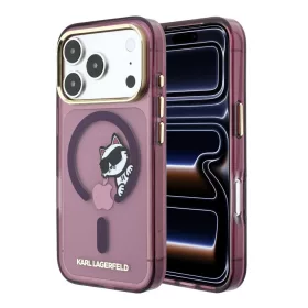   Karl Lagerfeld IML Choupette Peekaboo MagSafe tok iPhone 18 Pro készülékhez bordó