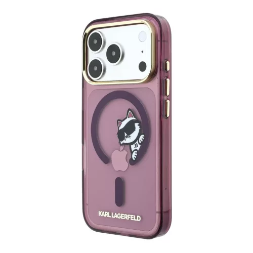 Karl Lagerfeld IML Choupette Peekaboo MagSafe tok iPhone 18 Pro készülékhez bordó