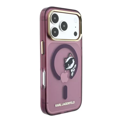 Karl Lagerfeld IML Choupette Peekaboo MagSafe tok iPhone 18 Pro készülékhez bordó