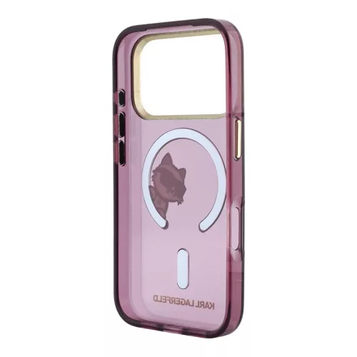 Karl Lagerfeld IML Choupette Peekaboo MagSafe tok iPhone 18 Pro készülékhez bordó