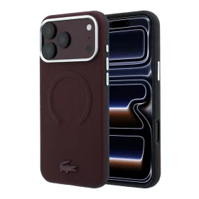   Lacoste PVC Petit Pique Semi Wrap Embossed MagSafe tok iPhone 18 Pro Max készülékhez bordó