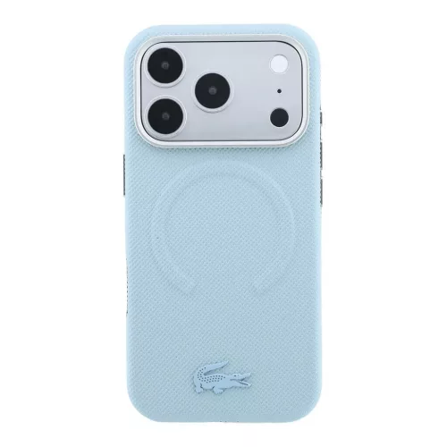 Lacoste PVC Petit Pique Semi Wrap Embossed MagSafe tok iPhone 18 Pro készülékhez kék