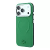 Lacoste PVC Petit Pique Semi Wrap Embossed MagSafe tok iPhone 18 Pro készülékhez tárkony