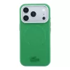 Lacoste PVC Petit Pique Semi Wrap Embossed MagSafe tok iPhone 18 Pro készülékhez tárkony