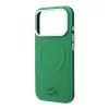Lacoste PVC Petit Pique Semi Wrap Embossed MagSafe tok iPhone 18 Pro készülékhez tárkony
