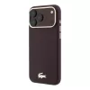 Lacoste PU-bőr Champs Elysees arany logós MagSafe tok iPhone 18 Pro Max készülékhez burgundi
