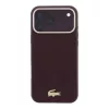 Lacoste PU-bőr Champs Elysees arany logós MagSafe tok iPhone 18 Pro Max készülékhez burgundi