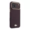 Lacoste PU-bőr Champs Elysees arany logós MagSafe tok iPhone 18 Pro Max készülékhez burgundi