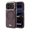 Lacoste PC/TPU Frosted Finish arany logós MagSafe tok iPhone 18 Pro készülékhez bordó