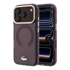   Lacoste PC/TPU Frosted Finish arany logós MagSafe tok iPhone 18 Pro készülékhez bordó