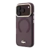 Lacoste PC/TPU Frosted Finish arany logós MagSafe tok iPhone 18 Pro készülékhez bordó