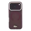 Lacoste PC/TPU Frosted Finish arany logós MagSafe tok iPhone 18 Pro készülékhez bordó