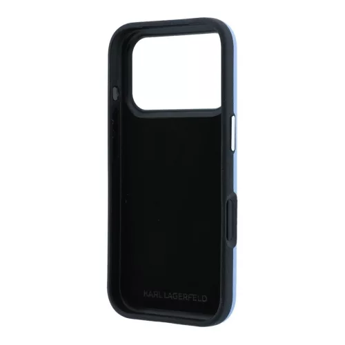 Karl Lagerfeld PU Semi Wrap Saffiano K&CH Heads tok iPhone 18 Pro készülékhez kék