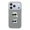 Karl Lagerfeld PU Semi Wrap Saffiano K&CH Heads tok iPhone 18 Pro készülékhez szürke