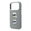 Karl Lagerfeld PU Semi Wrap Saffiano K&CH Heads tok iPhone 18 Pro készülékhez szürke