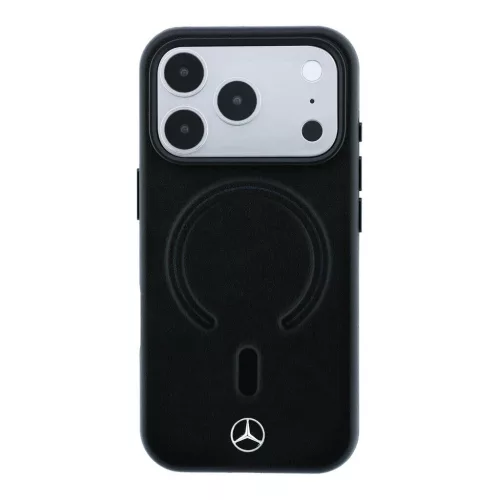 Mercedes műbőr 3D MagSafe tok iPhone 18 Pro készülékhez fekete/ántracit