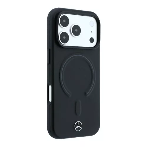 Mercedes műbőr 3D MagSafe tok iPhone 18 Pro készülékhez fekete/ántracit
