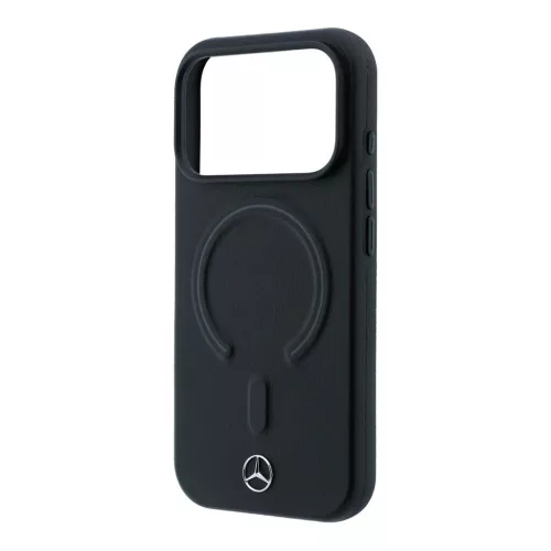 Mercedes műbőr 3D MagSafe tok iPhone 18 Pro készülékhez fekete/ántracit