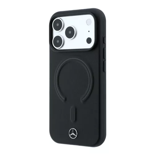 Mercedes PU-bőr 3D MagSafe tok iPhone 18 Pro Max készülékhez fekete/antracit