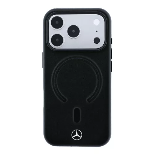 Mercedes PU-bőr 3D MagSafe tok iPhone 18 Pro Max készülékhez fekete/antracit