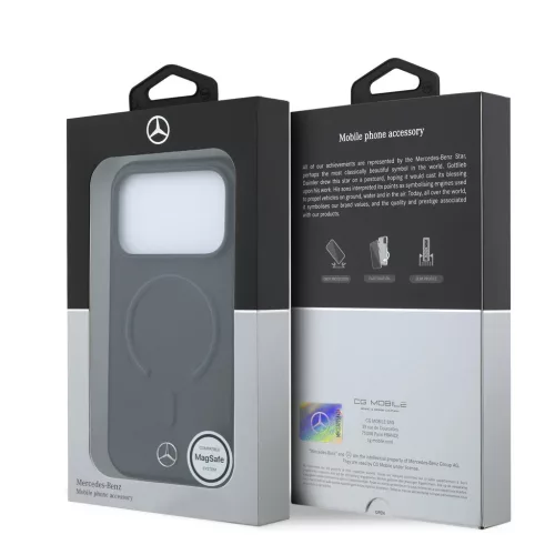 Mercedes PU-bőr 3D MagSafe tok iPhone 18 Pro Max készülékhez fekete/antracit