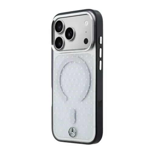 Mercedes PC/TPU Star Pattern MagSafe tok iPhone 18 Pro készülékhez átlátszó/fekete