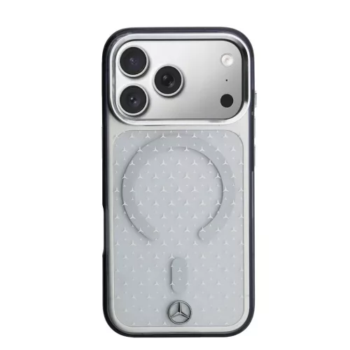 Mercedes PC/TPU Star Pattern MagSafe tok iPhone 18 Pro készülékhez átlátszó/fekete