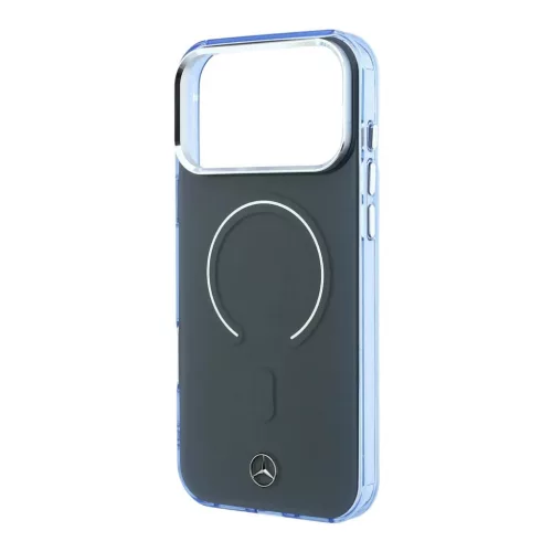 Mercedes PC/TPU kétrétegű MagSafe tok iPhone 18 Pro készülékhez, antracit/kék