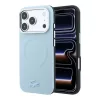 Lacoste PVC Petit Pique dombornyomott, félig körbefogó MagSafe tok iPhone 18 Pro Max készülékhez kék