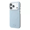 Lacoste PVC Petit Pique dombornyomott, félig körbefogó MagSafe tok iPhone 18 Pro Max készülékhez kék