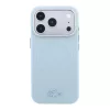 Lacoste PVC Petit Pique dombornyomott, félig körbefogó MagSafe tok iPhone 18 Pro Max készülékhez kék