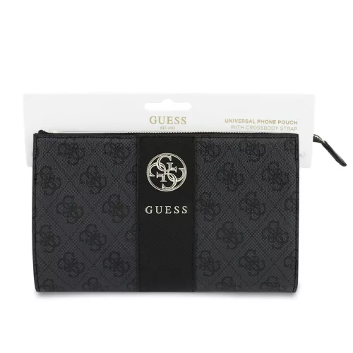 Guess 4G Stripe műbőr fémlogós táska fekete
