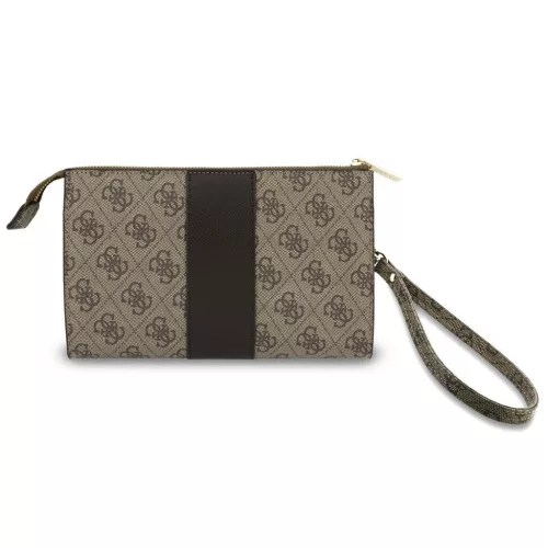 Guess 4G Stripe PU műbőr fém logós táska barna