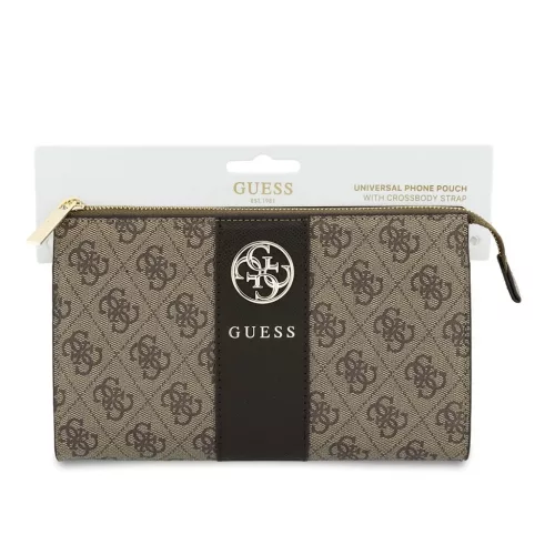 Guess 4G Stripe PU műbőr fém logós táska barna