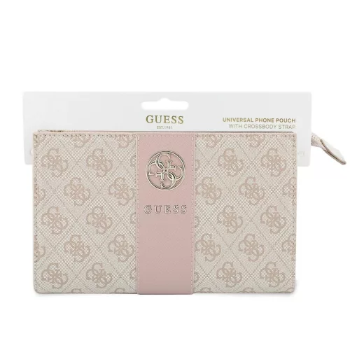 Guess 4G Stripe Metal Logo műbőr kézitáska rózsaszín