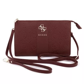 Guess PU 4G Peony Stripe Metal Logo kézitáska bordó