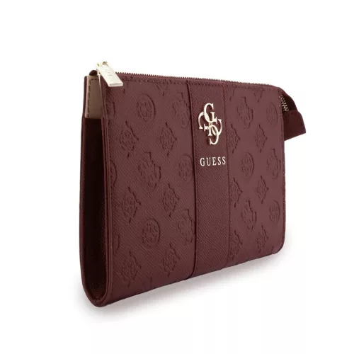 Guess PU 4G Peony Stripe Metal Logo kézitáska bordó