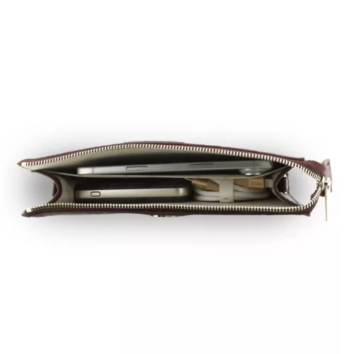 Guess PU 4G Peony Stripe Metal Logo kézitáska bordó