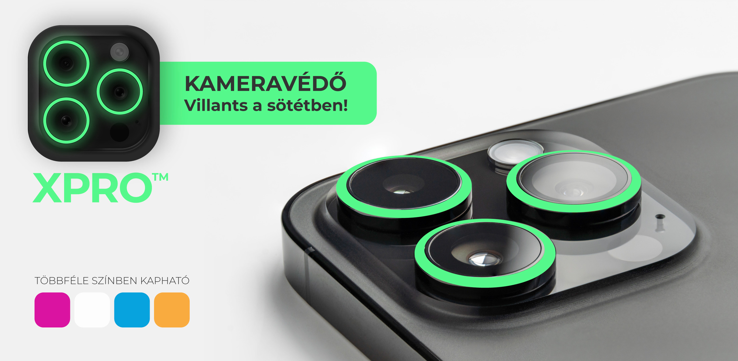 iPhone kameravédő - villants a sötétban